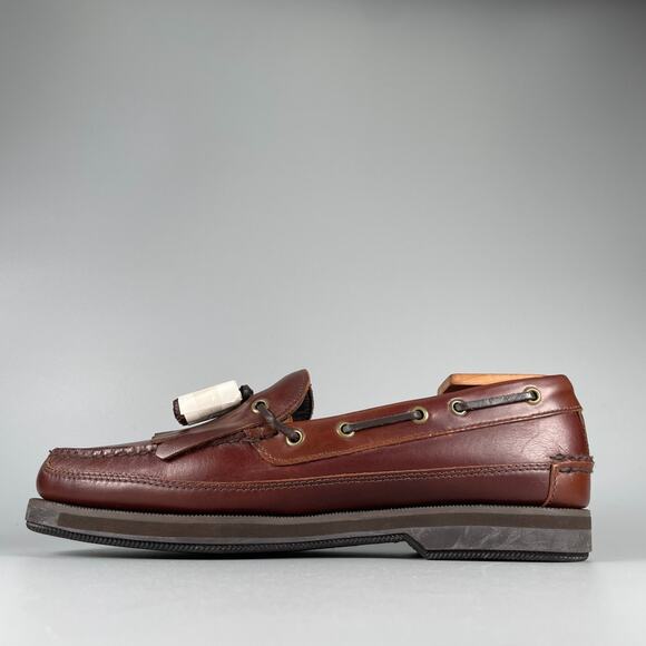G.H. Bass Henry Men\'s Size 11M Brown Leather Casual Slip On Tassel Kiltie Loafer